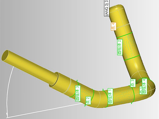 检测分析弯管加工型面特征